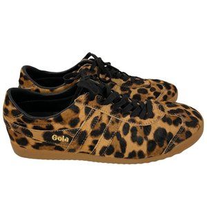 Gola for J. Crew Bullet Leopard leather calf hair lace up sneaker, 8